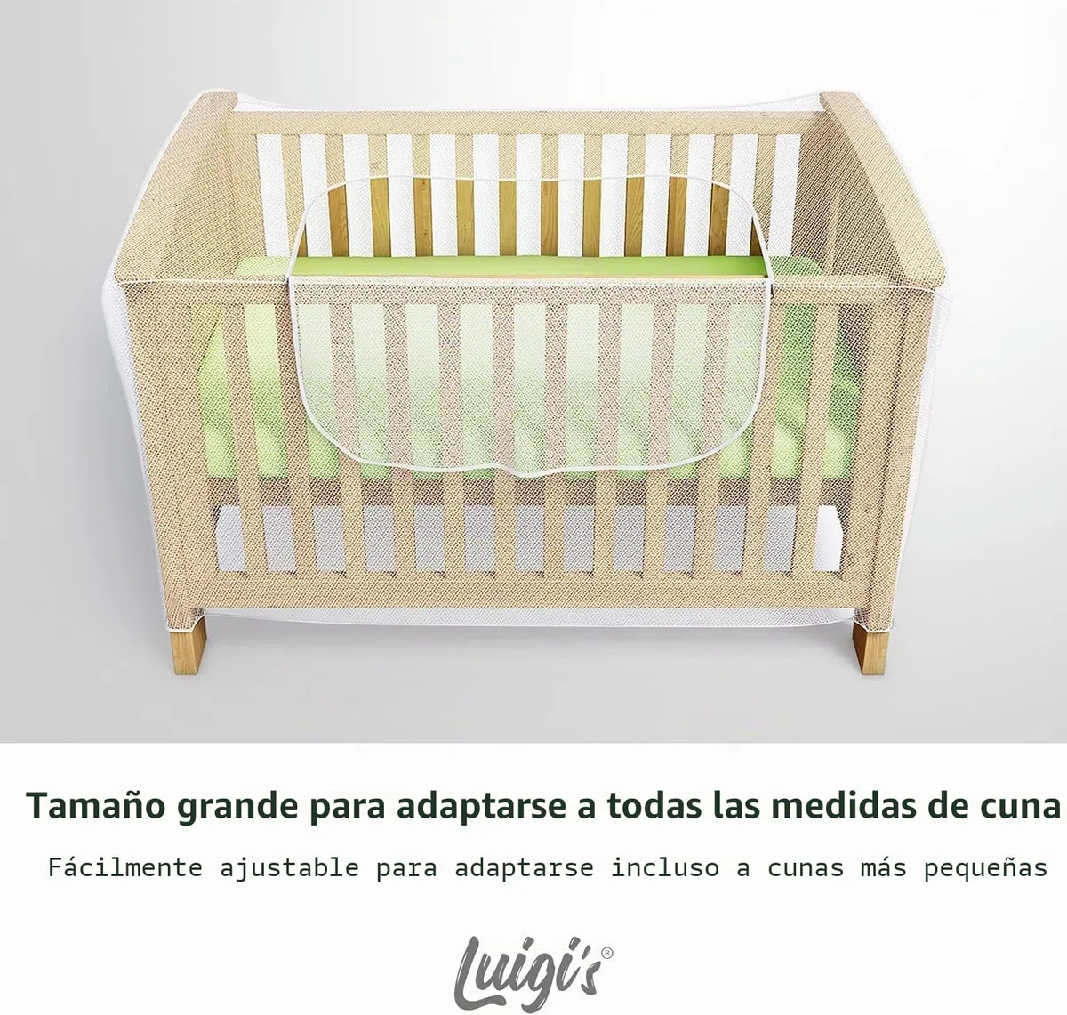 Mosquitera para Cuna Universal - Antimosquitos bebé - Red mosquitera Plegable para la Cama o minicuna - Mosquitera Viaje Transparente con Cremallera para Acceso fácil al bebé (de Luigi’s)