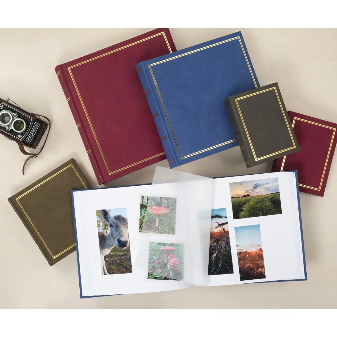 Hama | Álbum de Fotos para pegar y escribir (Álbum de fotografía de 10 x 15 cm, tamaño 30x30cm, con 80 hojas, papel cristal protector, fotos de 10x15 cm máximo 320 fotos) Color Azul