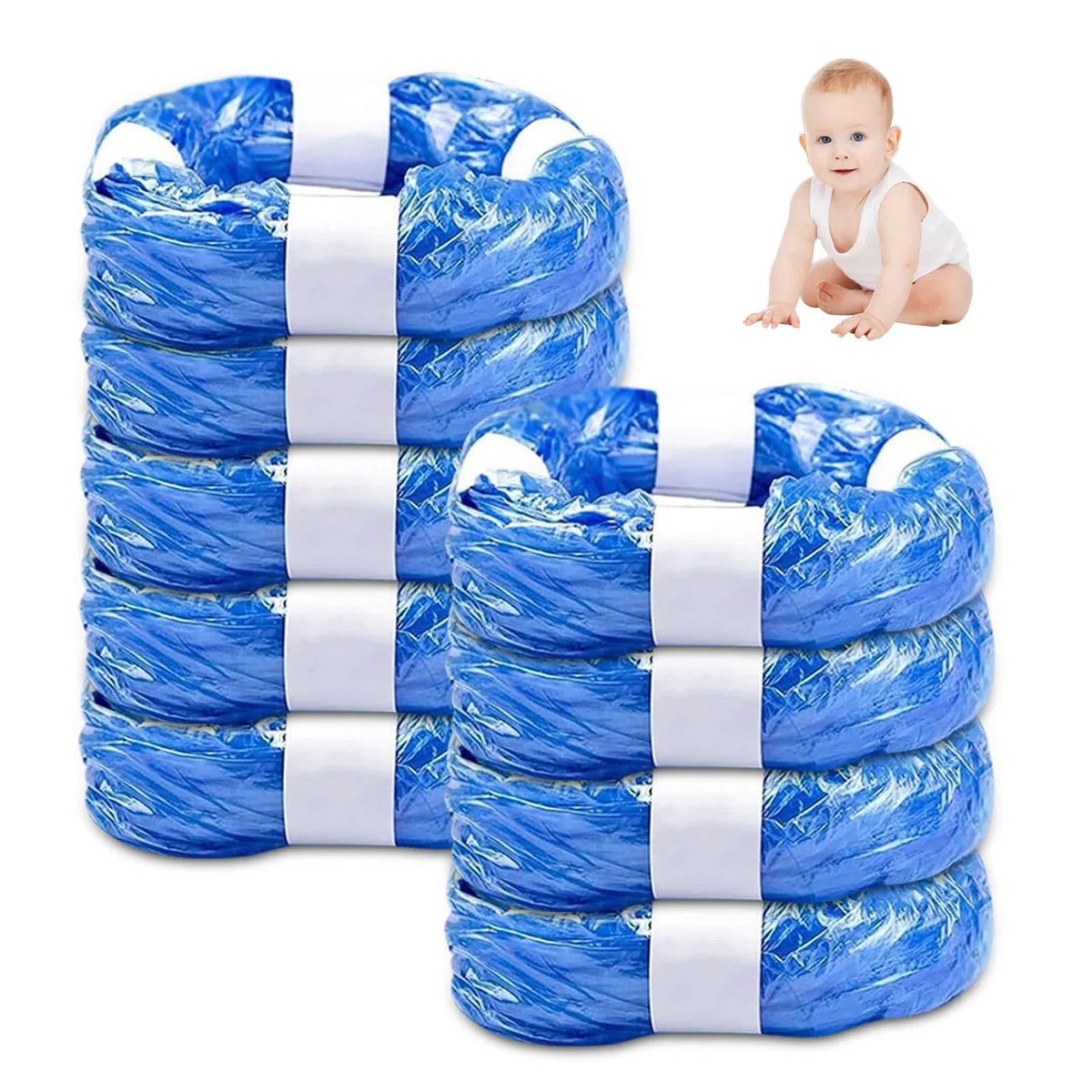 9 Piezas Recambios Cubos de Pañales, 4.5M Bolsa de Relleno para Papelera Pañales Bebe Excelente Sellado,Todos Contenedores Pañales