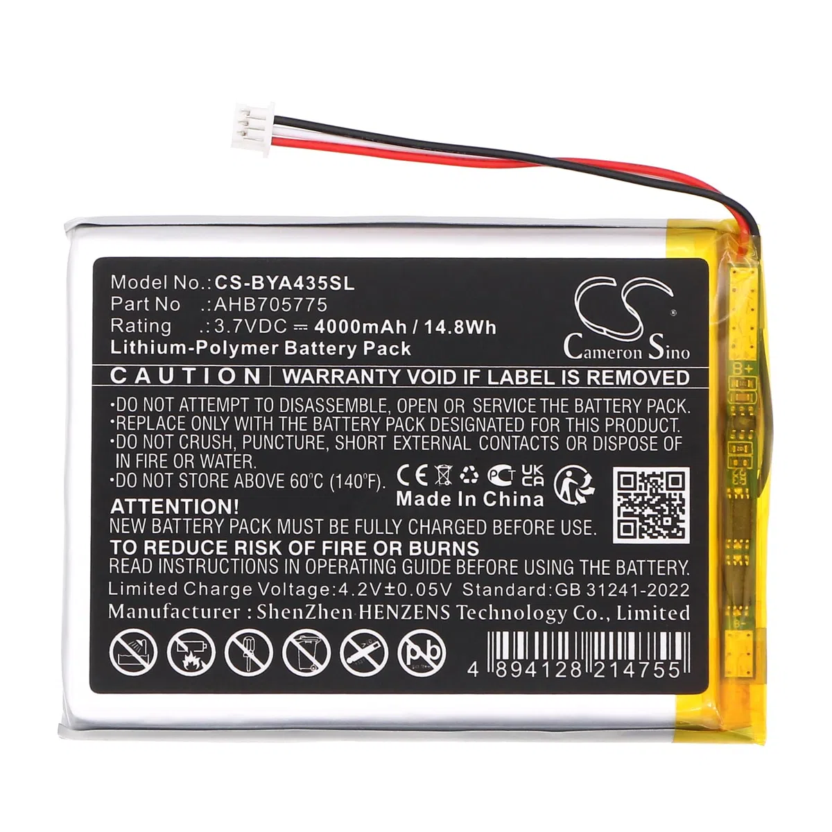TECHTEK Batería 4000mAh Compatible con [Babymoov] A014426, A014433, A014435, Babyphone Yoo Go +. A014429, Babyphone Yoo Go+ HD, Yoo Master +, Yoo Master+, Go +, Master FBA