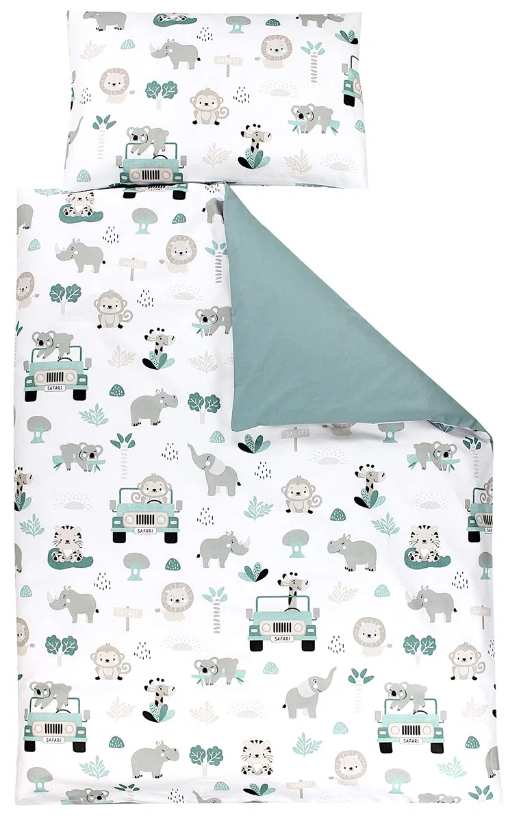 TupTam Juego de Ropa de Cama para Niños, de 2 Piezas., Zoo Verde, 135x100 cm