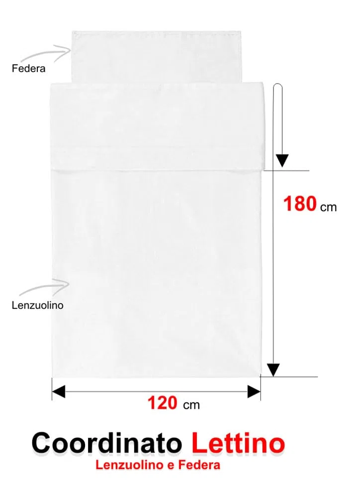 ADF Sábanas para cuna de bebé con tela Aida, excelente para regalo. Juego compuesto por 3 piezas, sábana encimera + sábana bajera + funda de almohada. 100% algodón, medida 120 x 180 cm, fabricado en