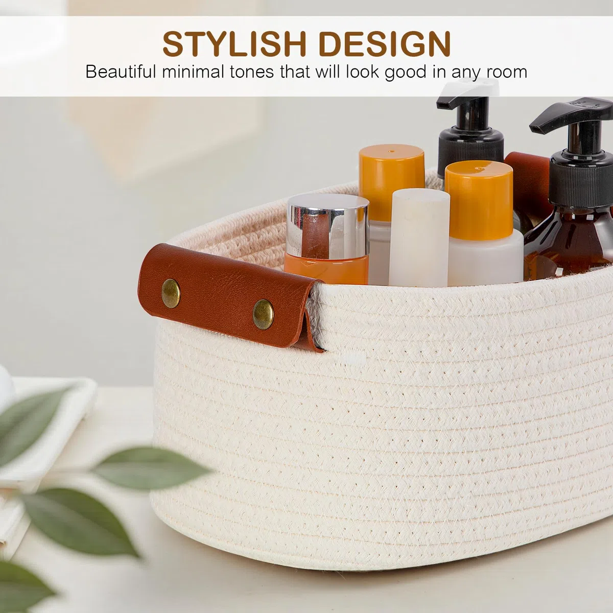 Cestas Almacenaje Tejidas con Cuerda de Algodón,Juego de 3 Cesta Organizadora Bebe, Cestos Organizadores para Salones, Armarios, Juguetes y Baño(Beige)