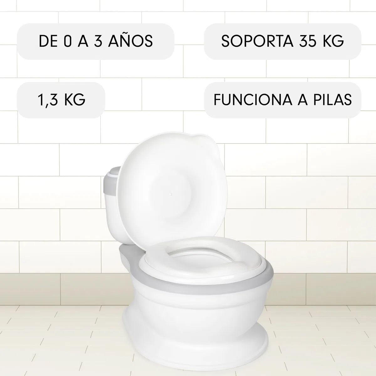Toral Orinal Bebe 2 años Musical Acolchado. Inodoro portatil handy potty. Ayuda al aprendizaje de bebés y niños. Perfecto como orinal o baño. Con sonido incluido. +18m Modelo Poopy