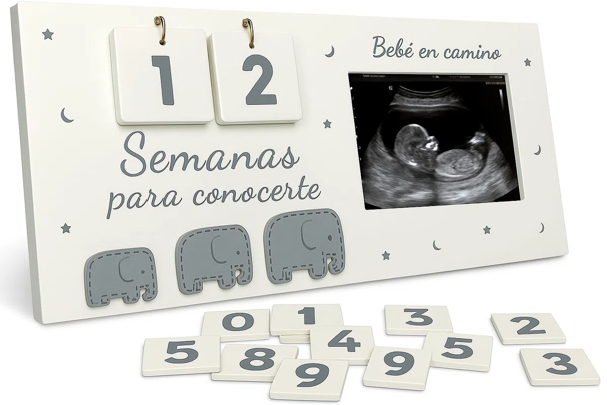 Regalos para embarazadas. Marco portafotos ecografia bebe calendario, regalos embarazadas originales, madre primeriza, anunciar embarazo abuelos, futuro papá, futura mamá, sorpresa embarazada