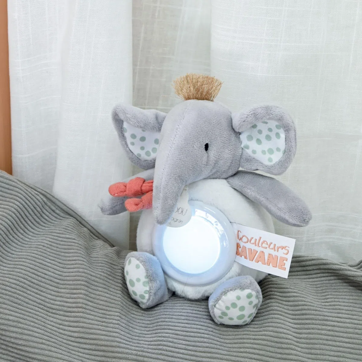 Doudou et Compagnie DC4080 - Luz Nocturna de Elefante, 15 cm, Regalo de Nacimiento