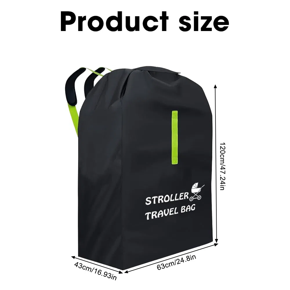Bolsa de Transporte para Asiento Infantil, Impermeable Bolsa de Transporte Cochecito, Bolsa de Viaje para Viajes en Avión, Resistente al Agua, con Correa para el Hombro (120x63x43)