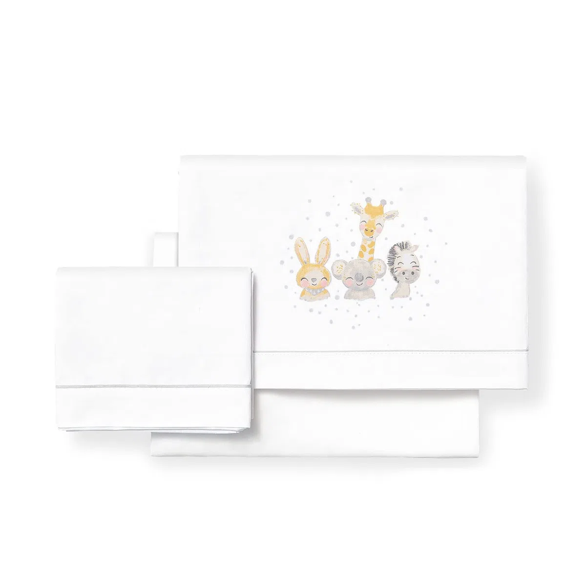 Interbaby Sábanas Minicuna 50 x 80 Bebé Algodón 100% (Bajera Encimera Funda Almohada) (Acuarela Gris)