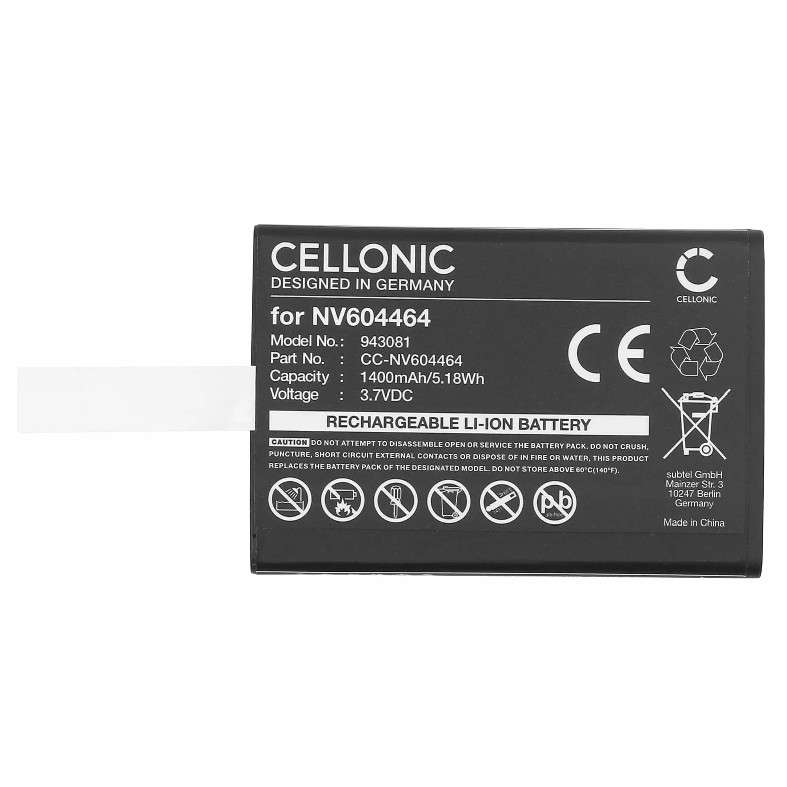 CELLONIC, Batería para Vigilabebes Compatible con Beurer by 110 Compatible con Oricom Secure SC740, Secure SC895 (1400mAh)