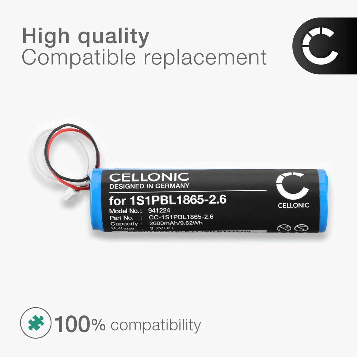 CELLONIC 1x Batería para Babyphone Compatible con Philips Avent SCD843, Avent SCD630, Avent SCD620, 1S1PBL1865-2.6 - (2600mAh, 3.7V)