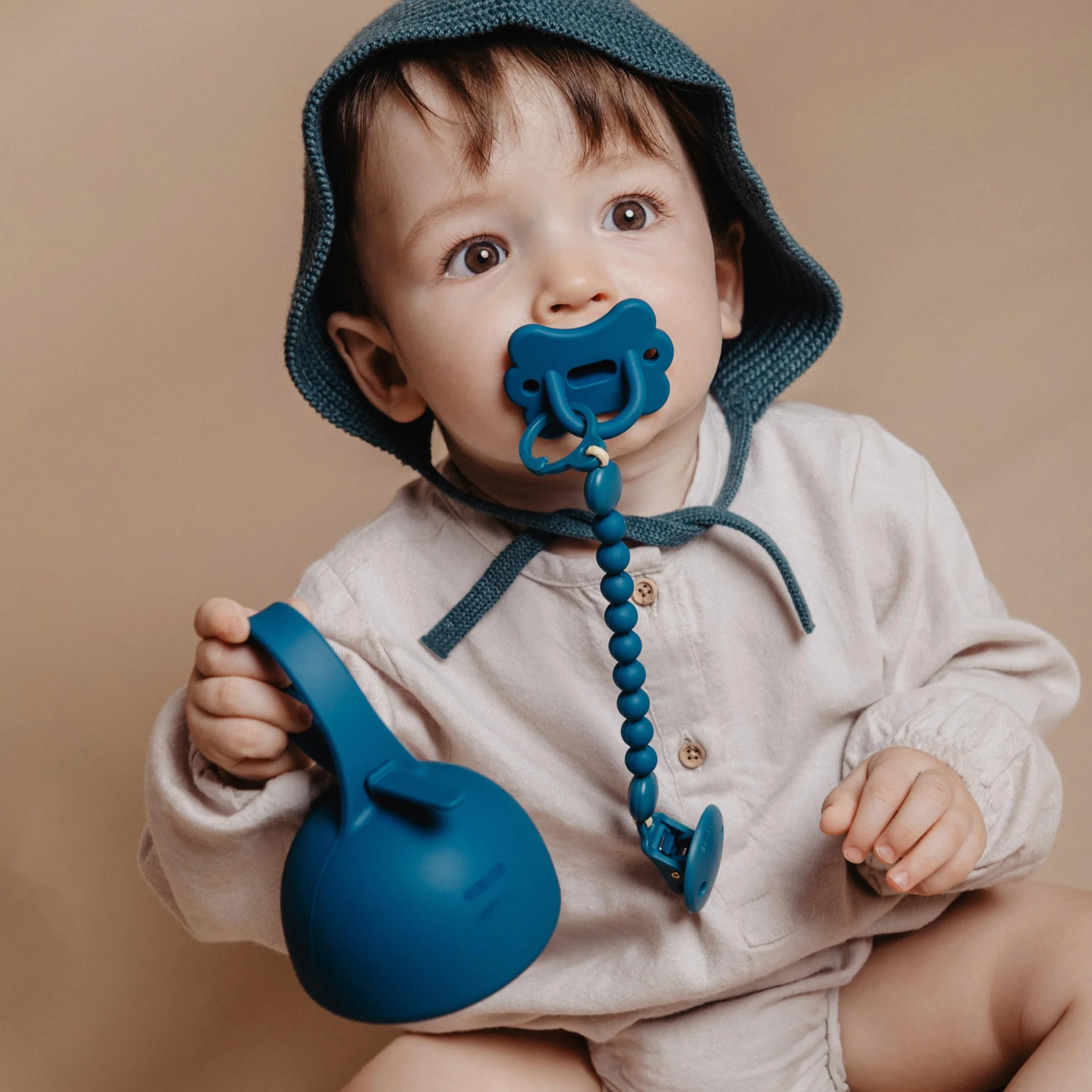 Suavinex Pack 4 Chupetes Todo Silicona para Bebés 6/18 Meses Tetina Fisiológica SX Pro Azul Verde