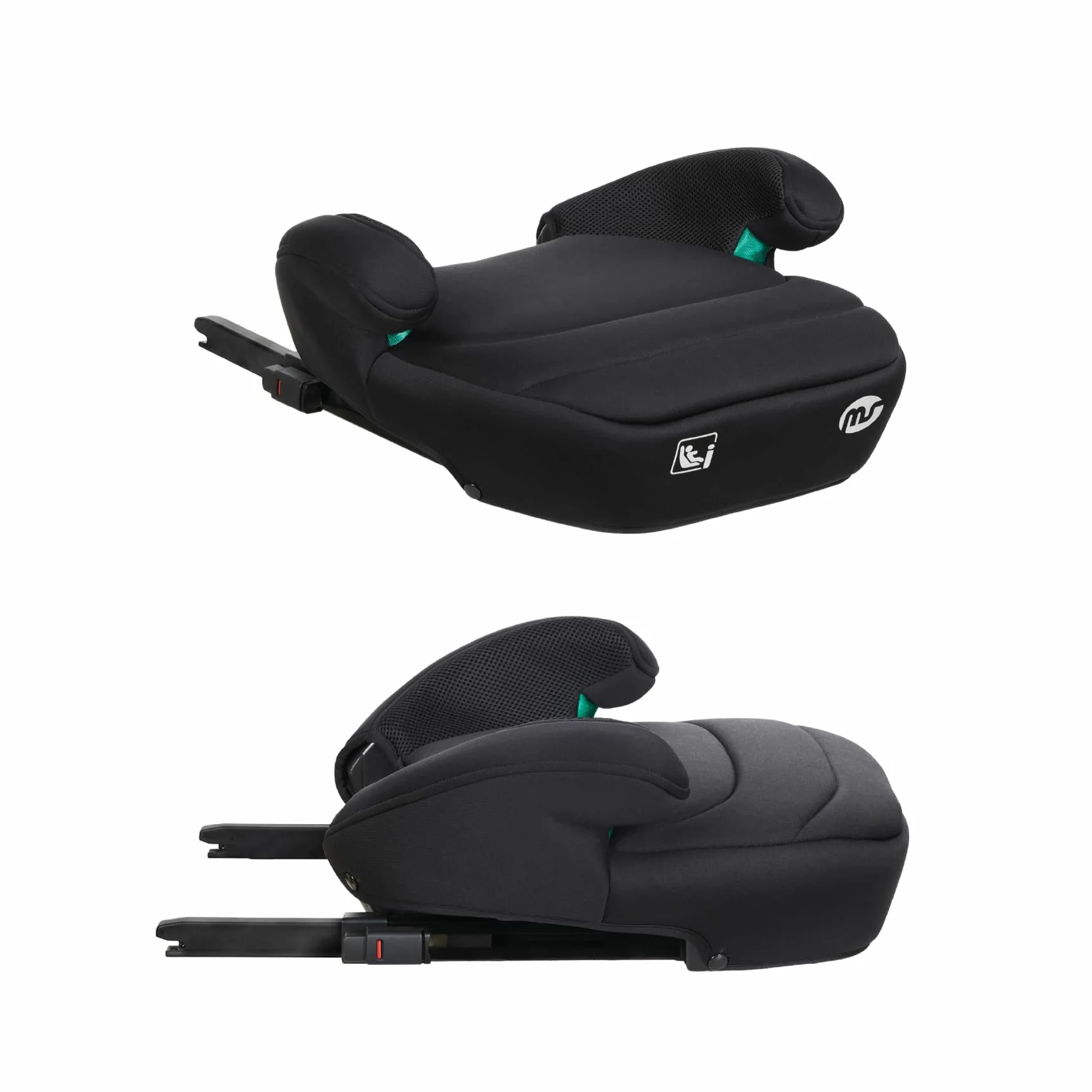 MS BabyWorld – Booster Alzador I-Size Isofix – Silla coche grupo 3 | 125-150 cm | Guía de cinturón | Seguridad reforzada | Fácil instalación | Color negro