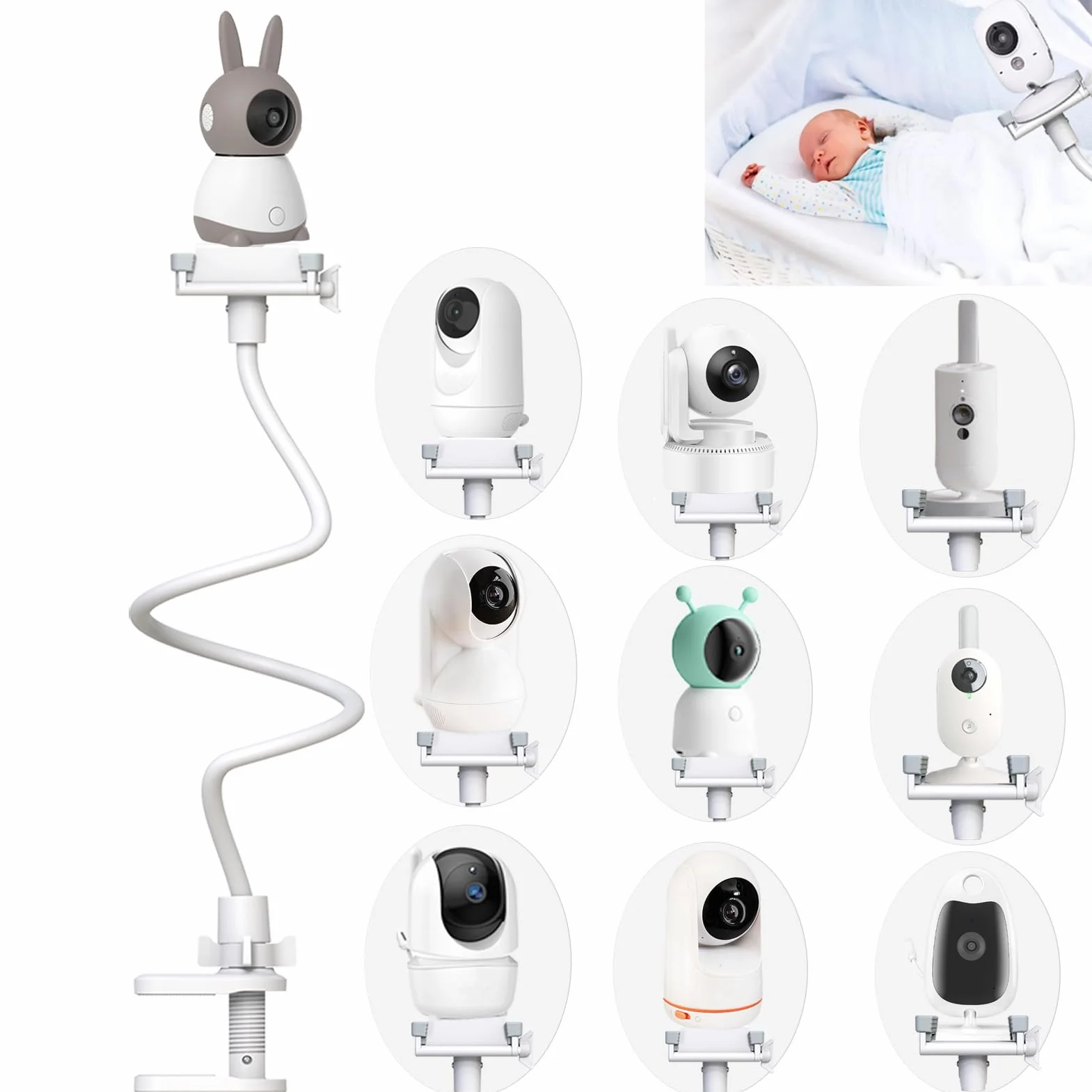 Soporte para vigilabebés soporte para cámara compatible con ieGeek/Momcozy//HelloBaby/BOIFUN/GHB/Philips Av/Blemil/Jeeber/Dr.Care soporte para vigilabebés