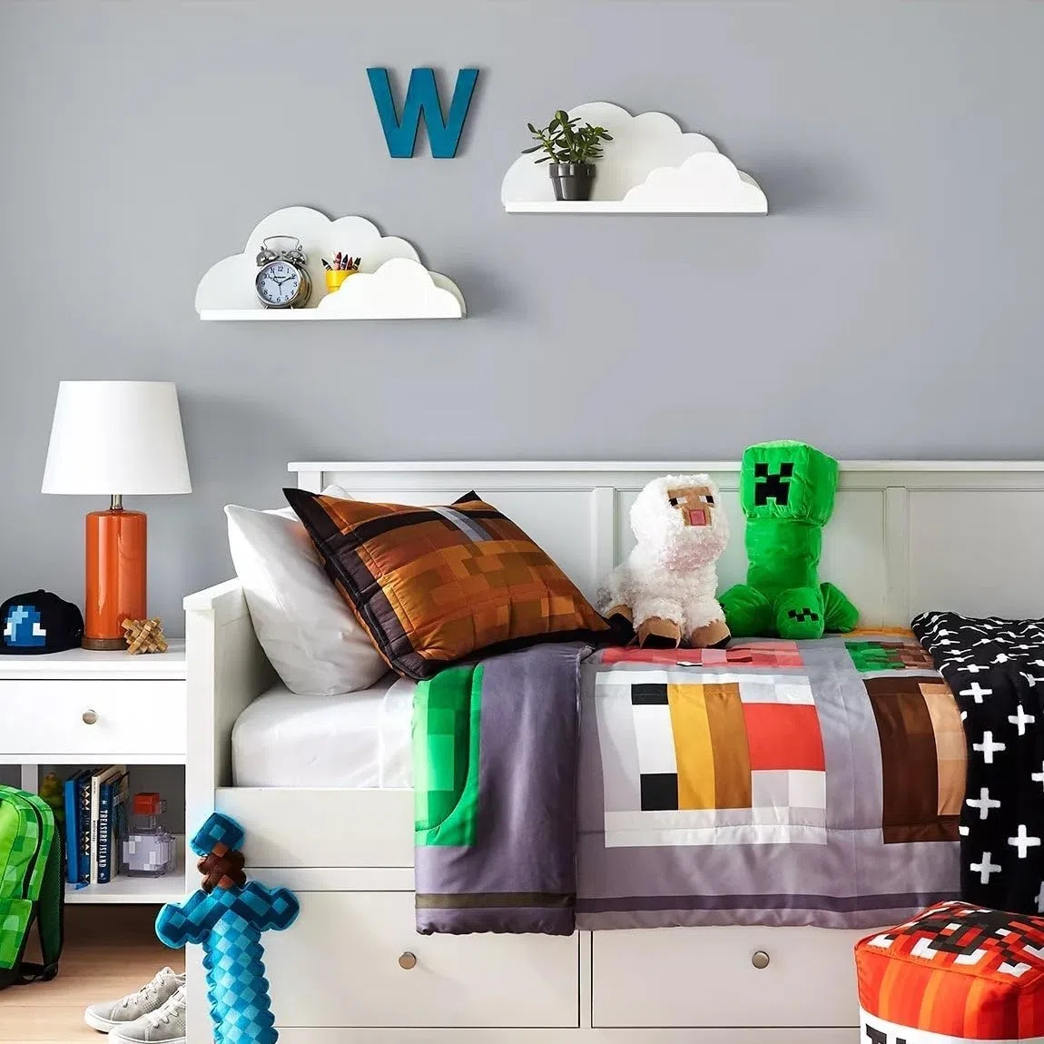 LOLAhome Estantería Flotante Infantil Blanca con Forma de Nube para Pared | Estante Infantil diseño Nube Blanco de 60 cm