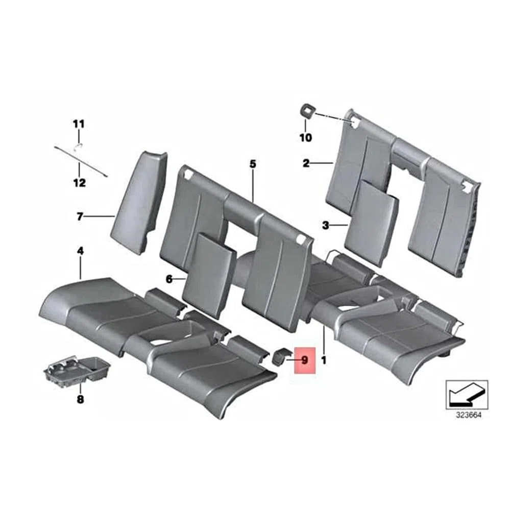 Funda para asiento trasero Isofix, guía Isofix, anclaje de asiento infantil, para BMW Serie 4 F33 2013-2020, pieza de repuesto ABS negra 52207337342