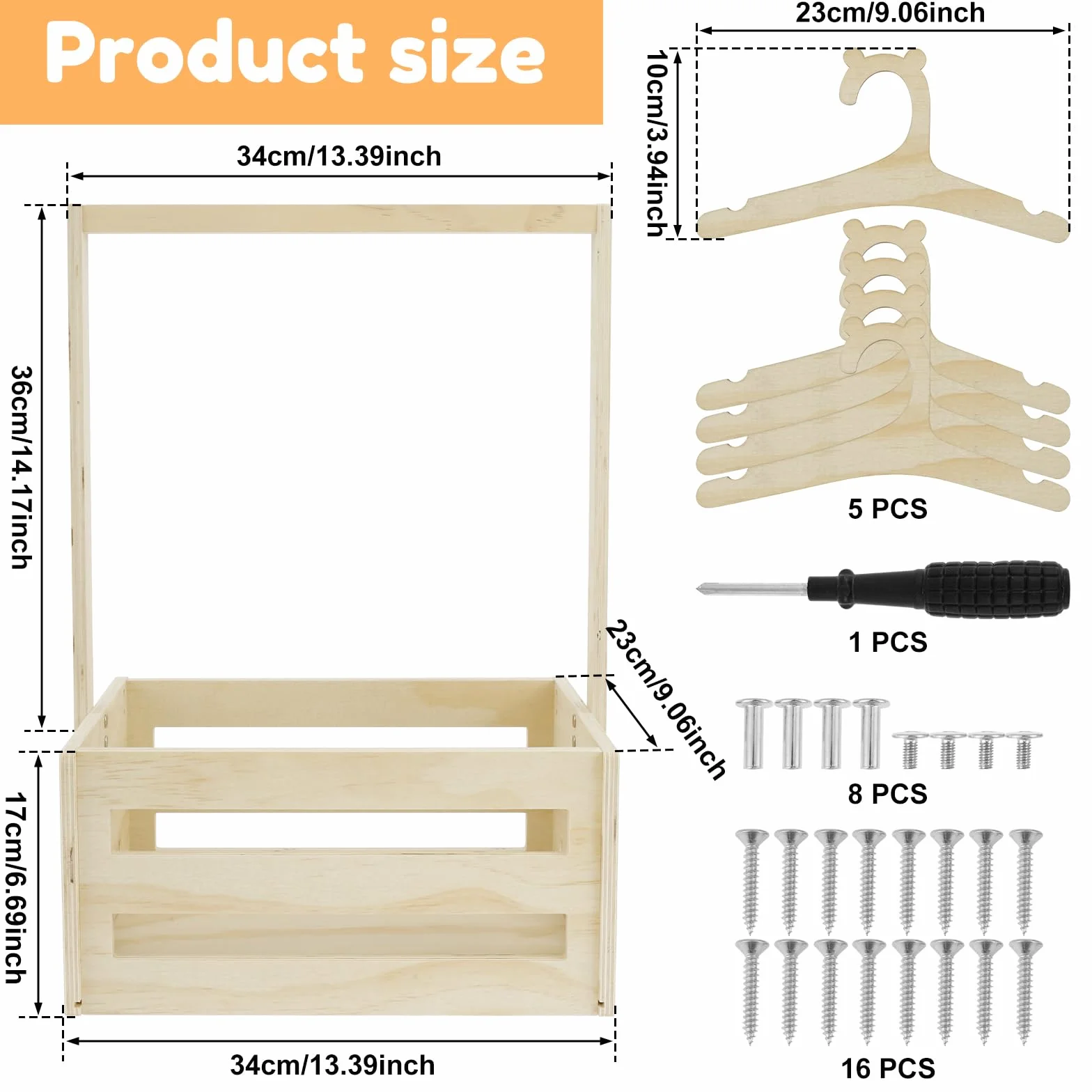 Caja de madera para baby shower, armario con asa, almacenamiento para bebé, cesta decorativa multiusos