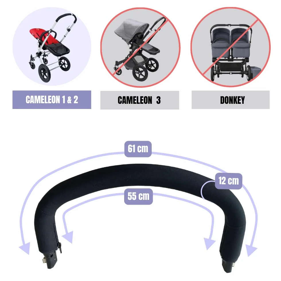 PROTEC TIF | Funda Protectora de Neopreno para Asa de transporte compatible con Bugaboo Cameleon 1 & 2 (Se coloca sobre la goma original)