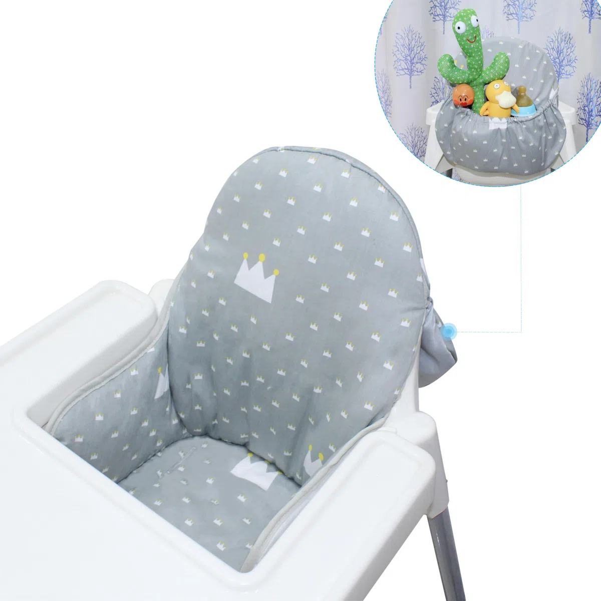ZARPMA Fundas de Asiento compatibles con Antilop para Trona, Vienen con Bolsa de Almacenamiento, cojín Lavable para Silla Alta de bebé de algodón Acolchado para Silla Infantil