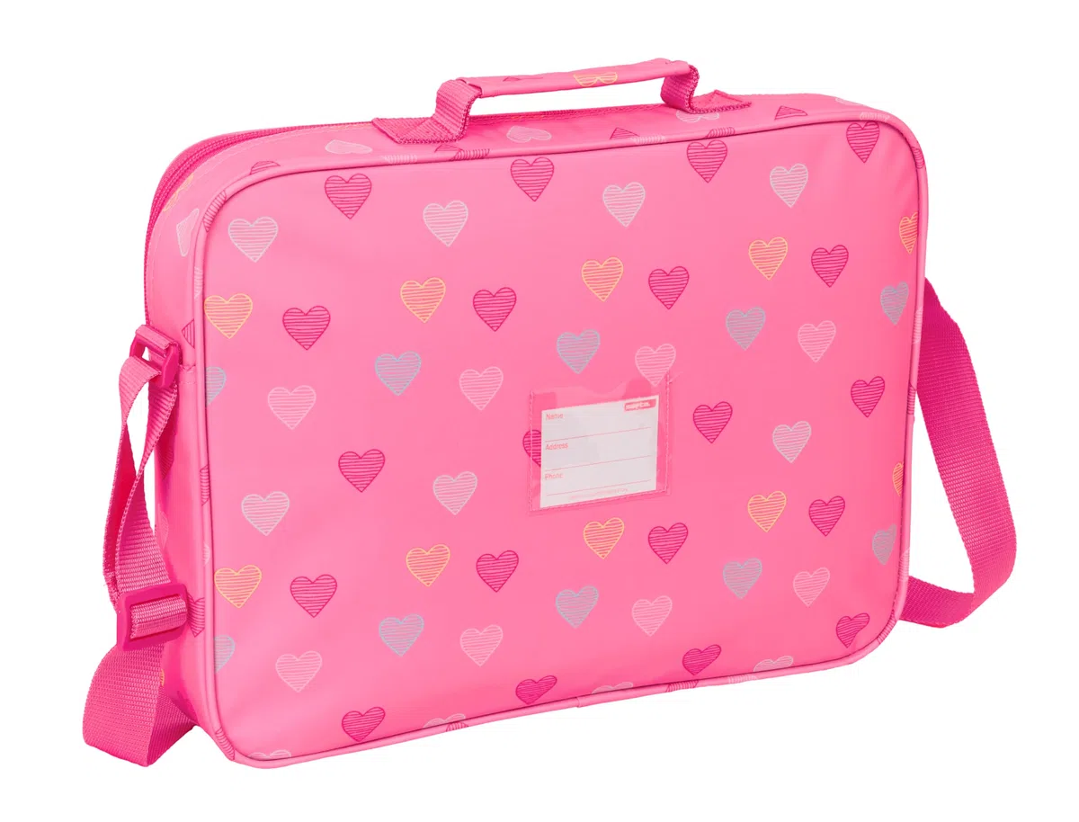 BENETTON HEART - Cartera Extraescolares, Maletín Portatodo, Bandolera, Cómoda y Versátil, Calidad y Resistencia, 38x6x28 cm