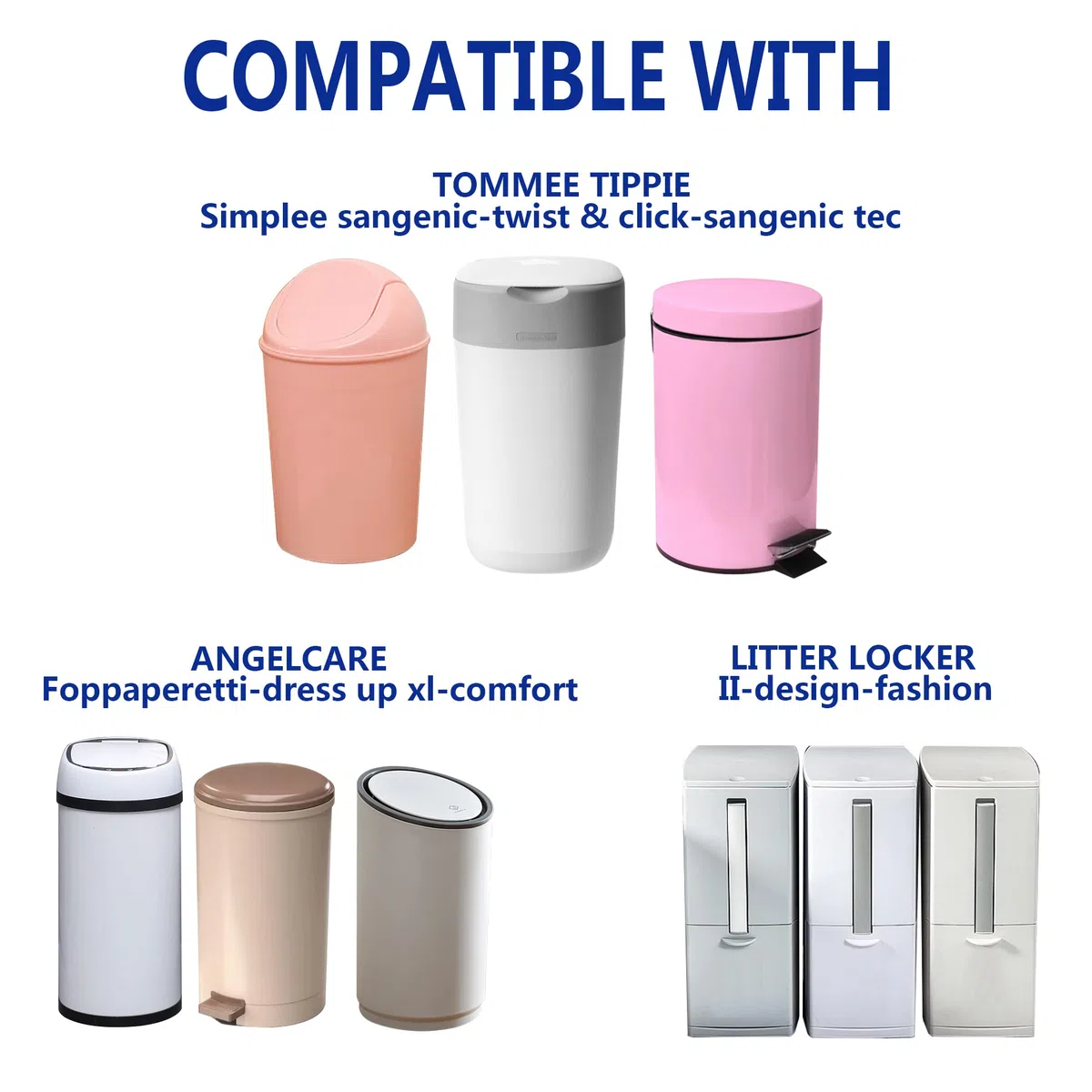 Recambios para Tommee 12 Pcs Tippee Twist & click Recambio Papelera Pañales Compatible con Tommee Bolsas Recambios Papelera Recarga Contenedor Pañales Sangenic Recambios Pañales