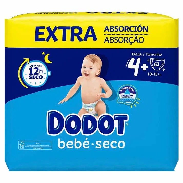 Dodot Bebé Seco Extra - Jumbo Pack Talla 4-62 uds. | Jumbo Pack