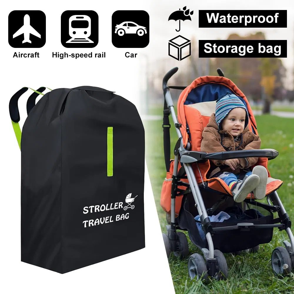 Bolsa de Transporte para Asiento Infantil, Impermeable Bolsa de Transporte Cochecito, Bolsa de Viaje para Viajes en Avión, Resistente al Agua, con Correa para el Hombro (120x63x43)