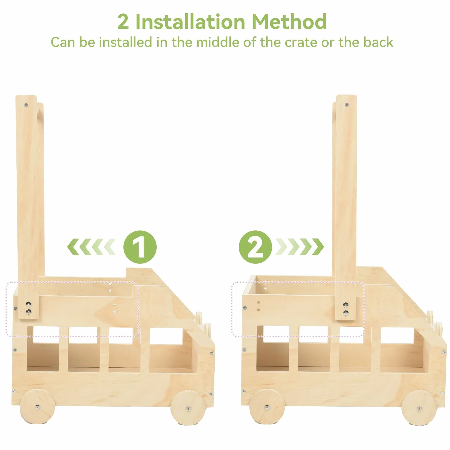 OTraki Cesta Organizadora Bebe de Madera con Ruedas, 5 Perchas para Baby Shower