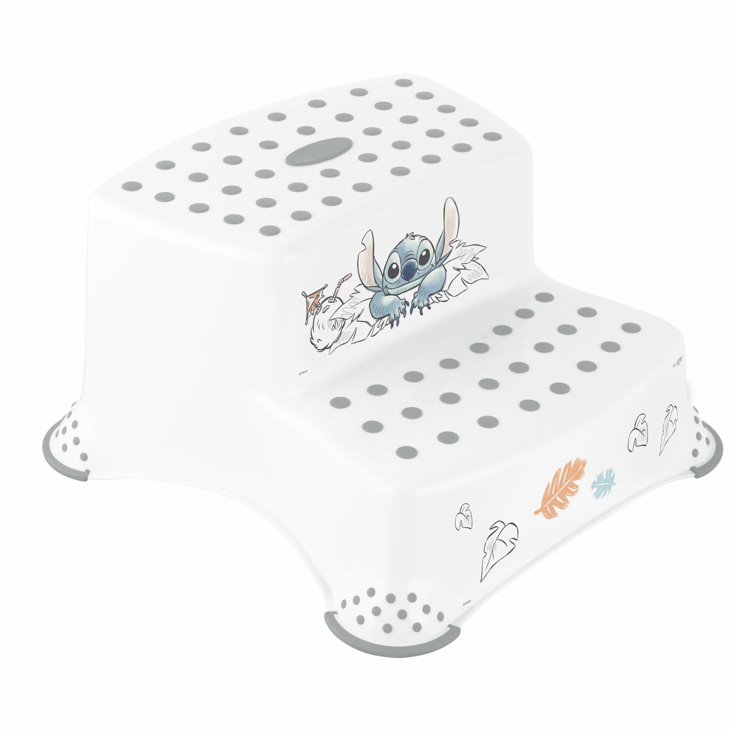 Keeeper Taburete de Dos Escalones Stitch Antideslizante Blanco