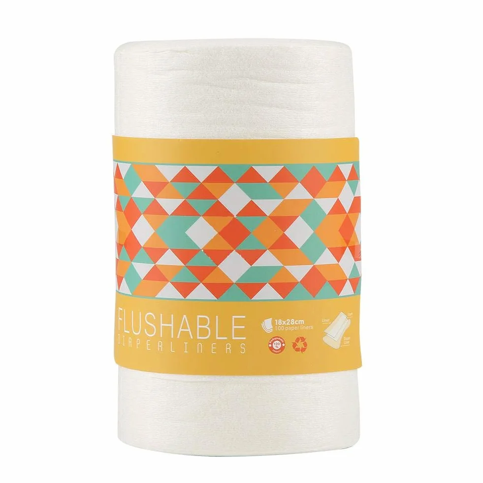 100pcs Bamboo Unscent Pañales Liners Forros de pañales de tela para bebés Sin fragancia Forros de bambú para pañales de tela