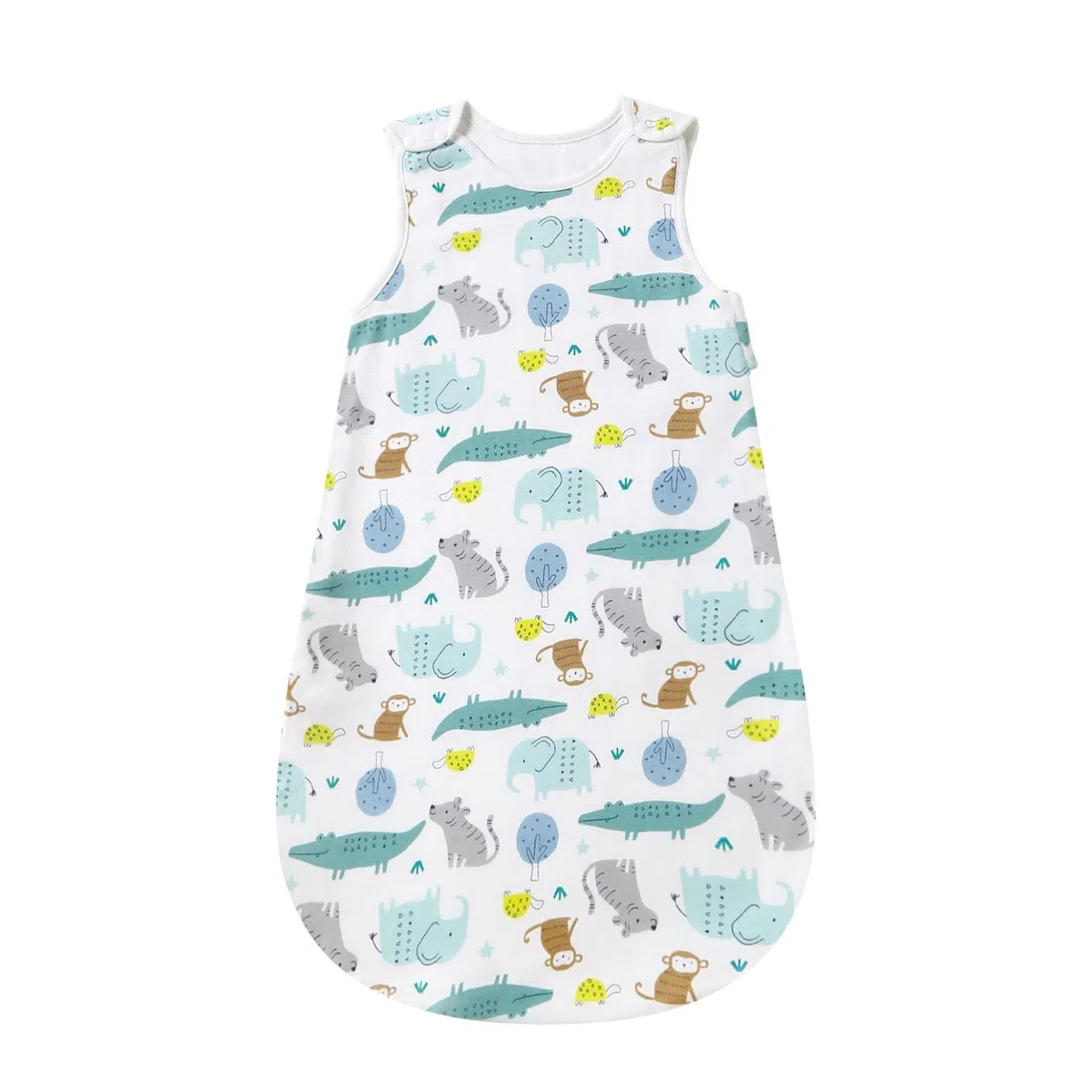 Mosebears Saco de Dormir para bebé de Verano, Primavera, diseño Animal, 1,0 TOG, para bebé, sin Mangas (paraíso de Animales, 0-6 Meses)