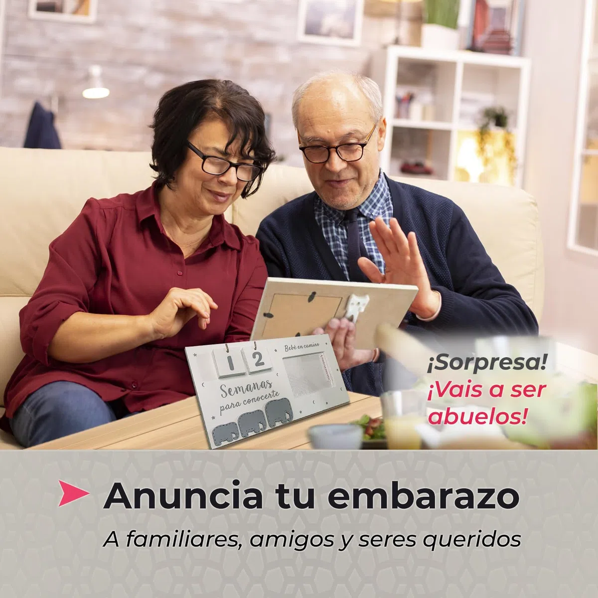 Regalos para embarazadas. Marco portafotos ecografia bebe calendario, regalos embarazadas originales, madre primeriza, anunciar embarazo abuelos, futuro papá, futura mamá, sorpresa embarazada