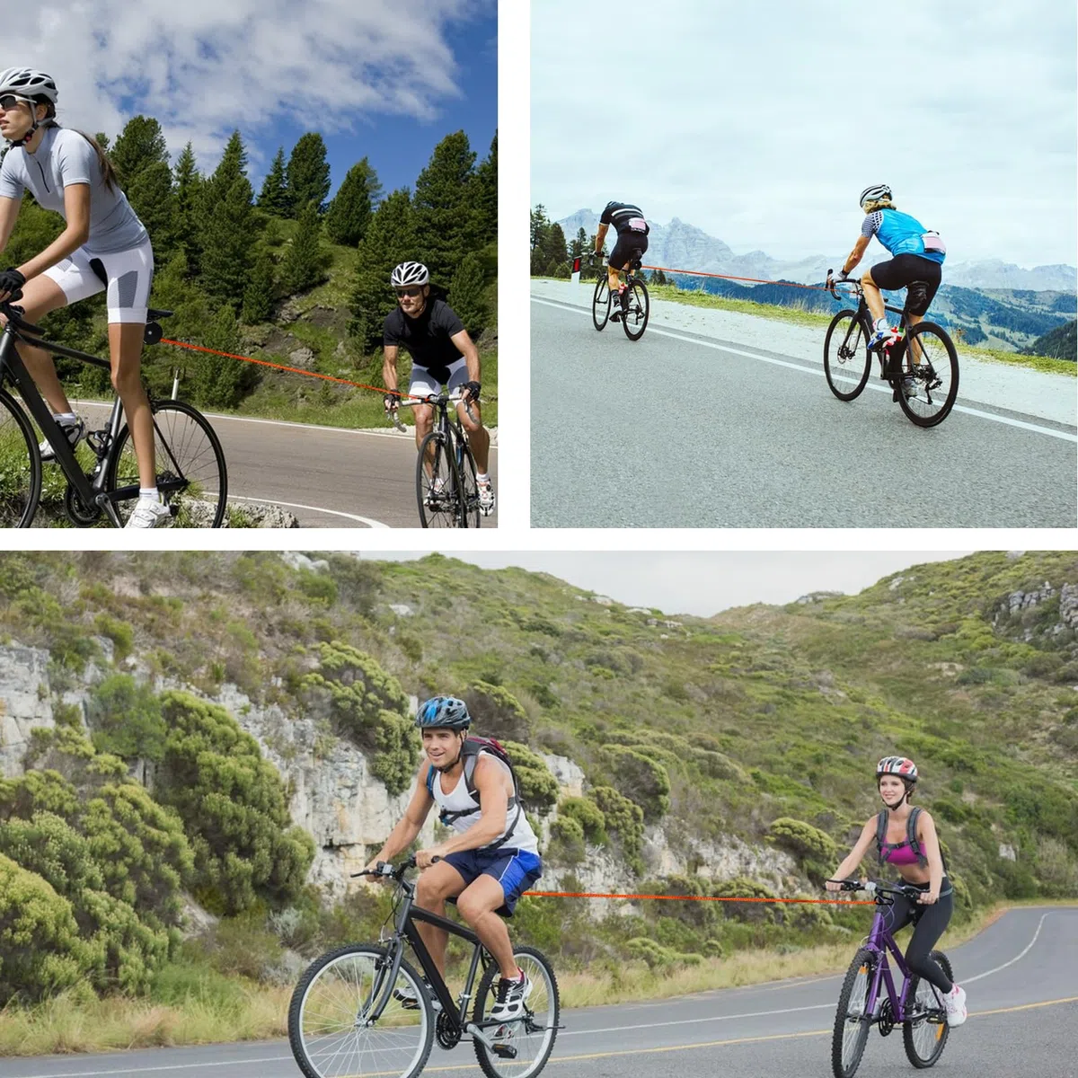 Update - Cuerda de remolque para bicicleta para niños, 2,5 m, retráctil, para padres y niños, sistema de tracción, capacidad de carga de 550 libras, correa elástica para bicicleta de montaña y