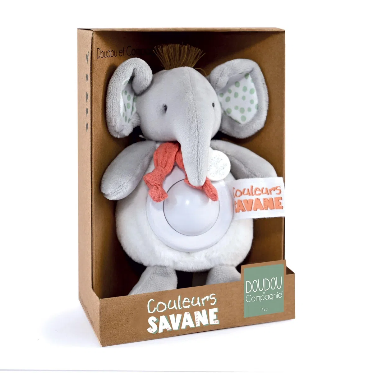Doudou et Compagnie DC4080 - Luz Nocturna de Elefante, 15 cm, Regalo de Nacimiento