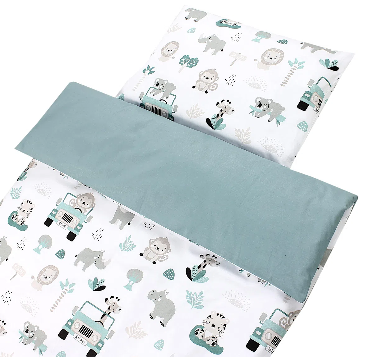 TupTam Juego de Ropa de Cama para Niños, de 2 Piezas., Zoo Verde, 135x100 cm
