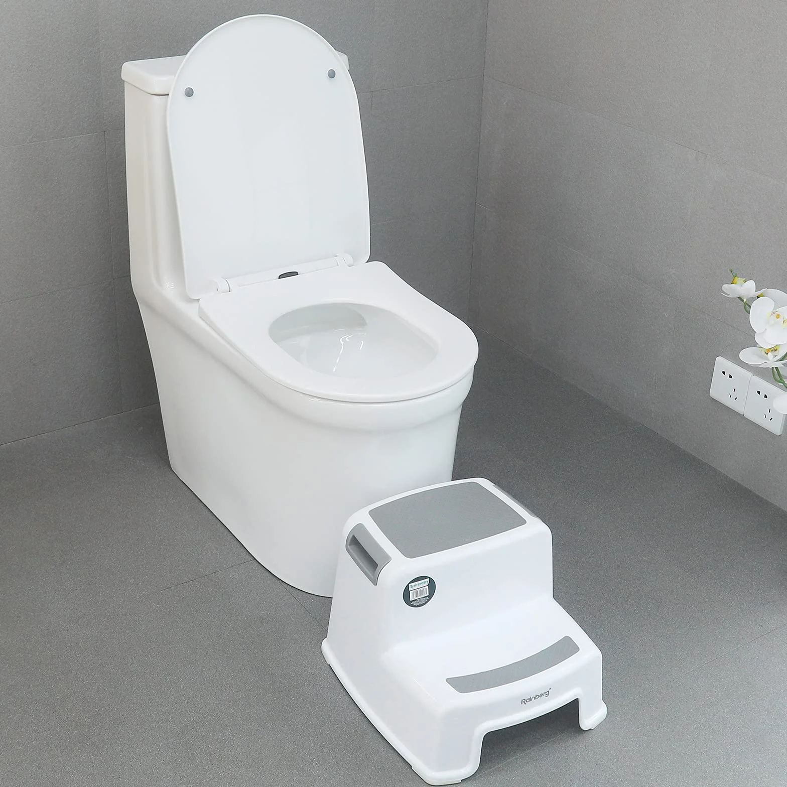 Rainberg Taburete de 2 pasos para niños, resistente, para entrenamiento de orinal, cocina y baño, portátil