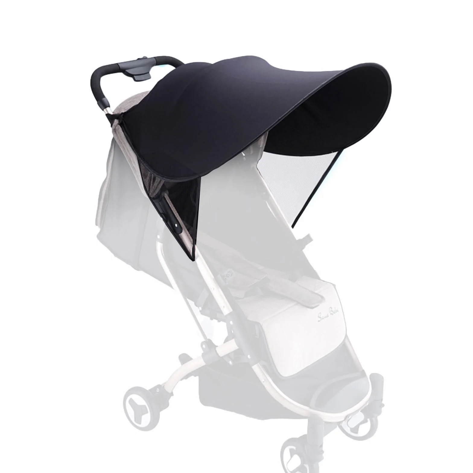 FUIPVGI Parasoles para Silla de Paseo, Parasol para Cochecito, Toldo Cochecito Bebe, Parasol Ajustable con Protección UV, Sombrilla Carro Bebe Universal, Toldo Cochecito Bebe para Capazos (Negro)