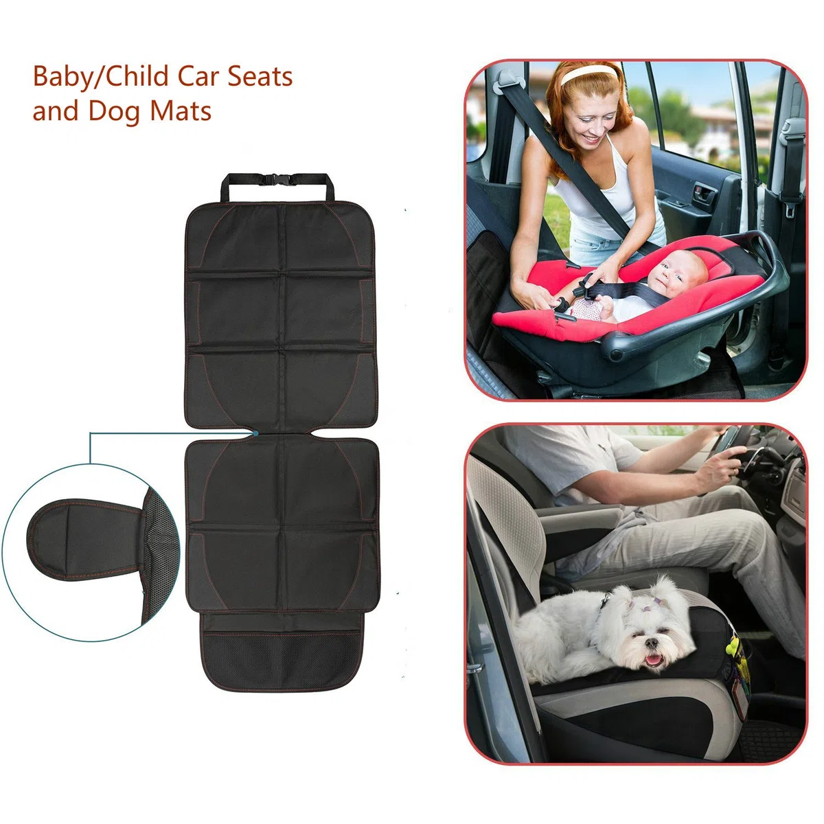 Set de Protector de Asiento de Coche y Organizador de Asiento Cozywind Funda Protección para Asientos de Coche Silla Bebe con Soporte Tablet-Bolsillo,Antideslizante,Universal para Silla ISOFIX