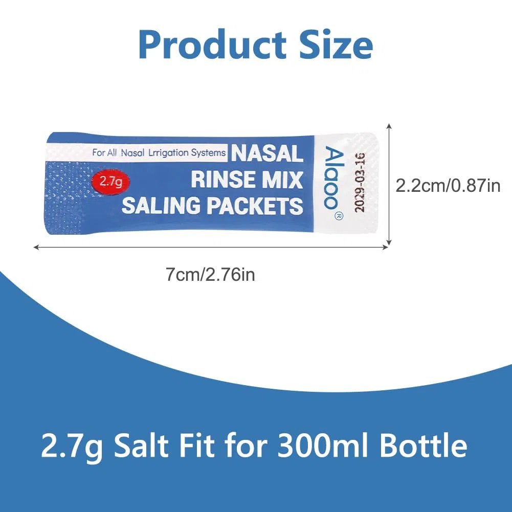 Sal Nasal,240 PCS Suero Fisiologico para Alivio Congestión Nasal y Limpieza Nasal, Limpiador Nasal Niños y Adulto para Enjuague Nasal, Lavado Nariz, Alivio Conductos Nasal