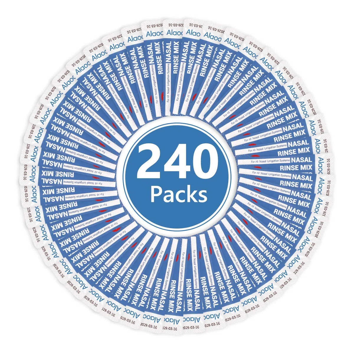 Sal Nasal,240 PCS Suero Fisiologico para Alivio Congestión Nasal y Limpieza Nasal, Limpiador Nasal Niños y Adulto para Enjuague Nasal, Lavado Nariz, Alivio Conductos Nasal