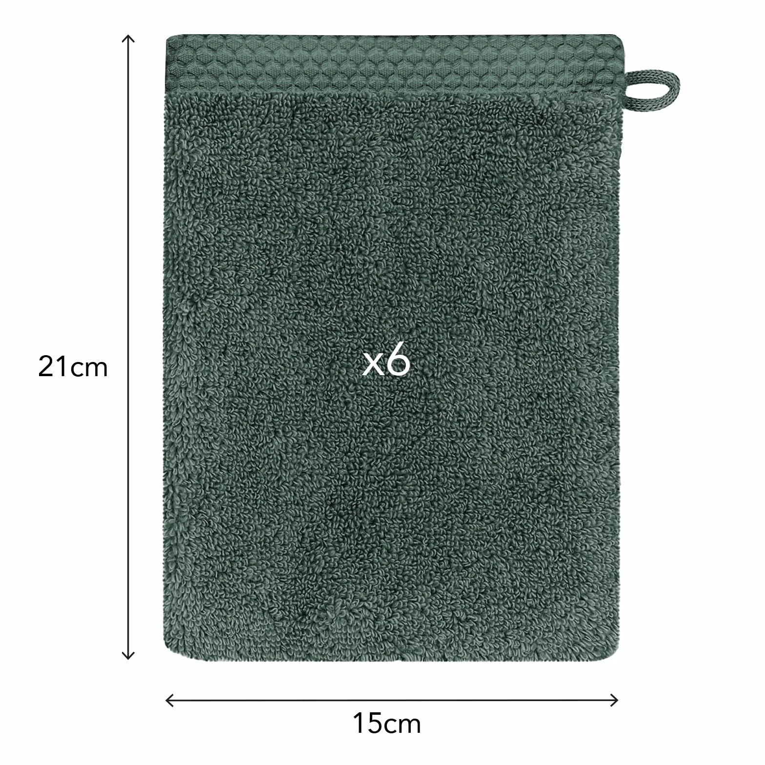 Juego de 6 Toallitas de Baño de Algodón Orgánico 500 g/m² - GOTS Oeko-Tex - Fabricado en Portugal