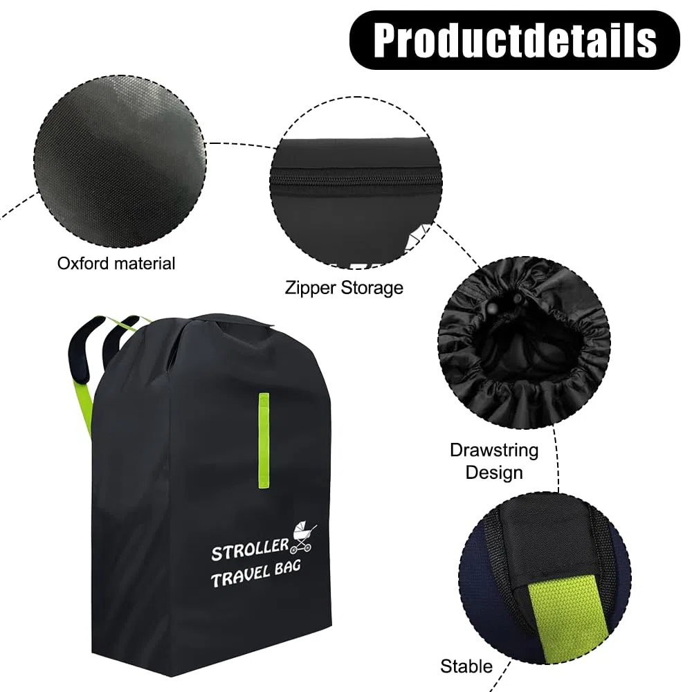 Bolsa de Transporte para Asiento Infantil, Impermeable Bolsa de Transporte Cochecito, Bolsa de Viaje para Viajes en Avión, Resistente al Agua, con Correa para el Hombro (120x63x43)