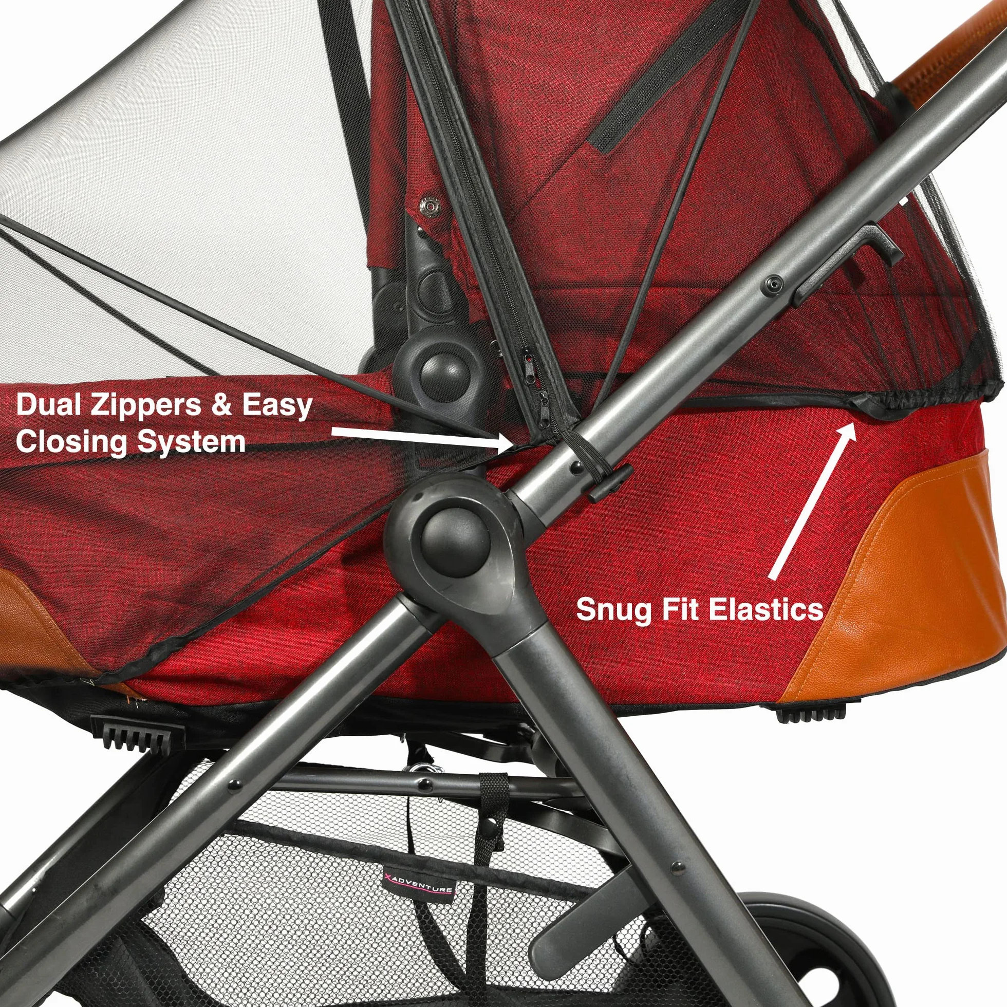 Mosquitera para Cochecito de Bebé - Diseño Extra Espacioso con Doble Cremallera - Elástico para un Ajuste Cómodo de la Red, se Adapta a Portabebés, Moisés