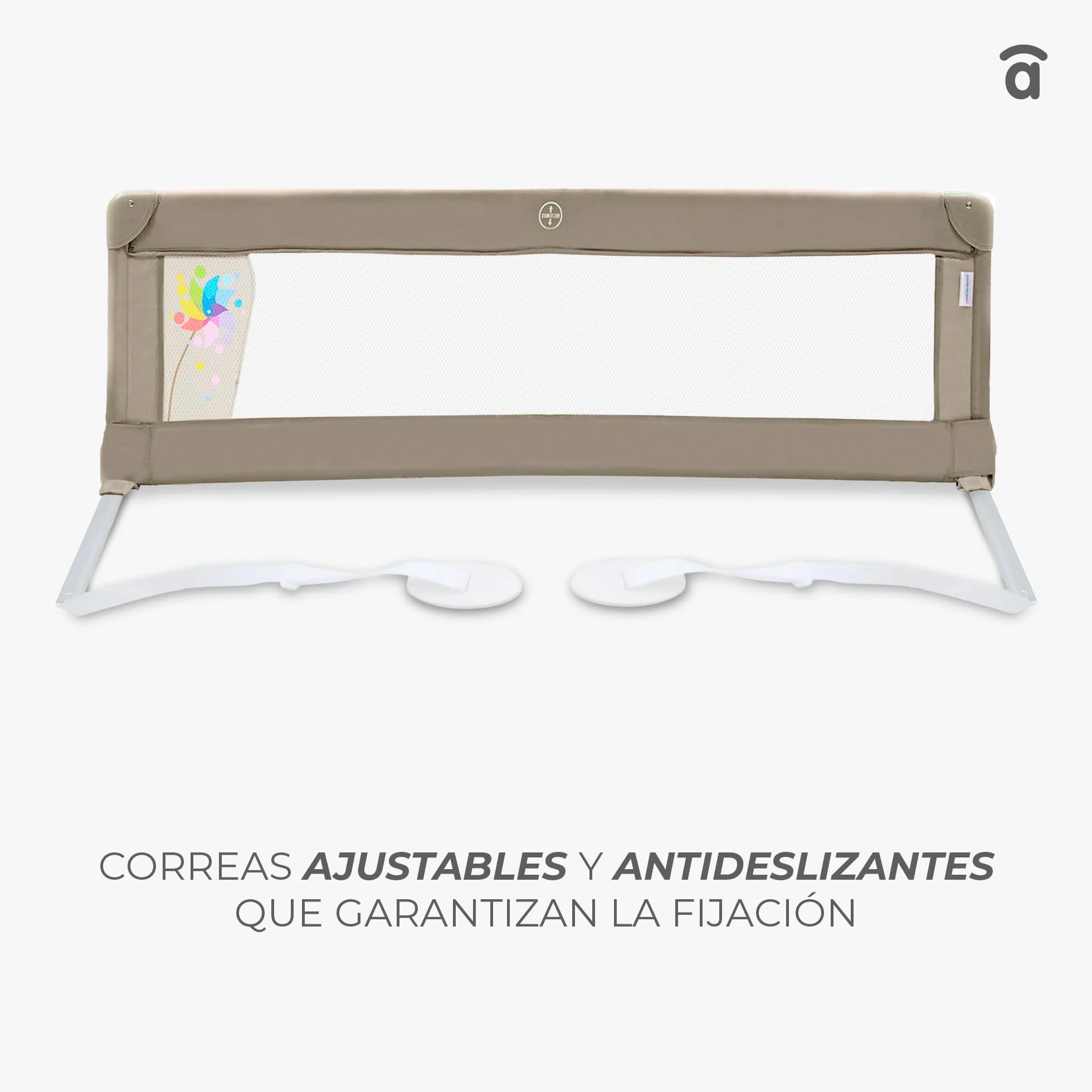 Asalvo Barrera de cama abatible 150 cm blanca