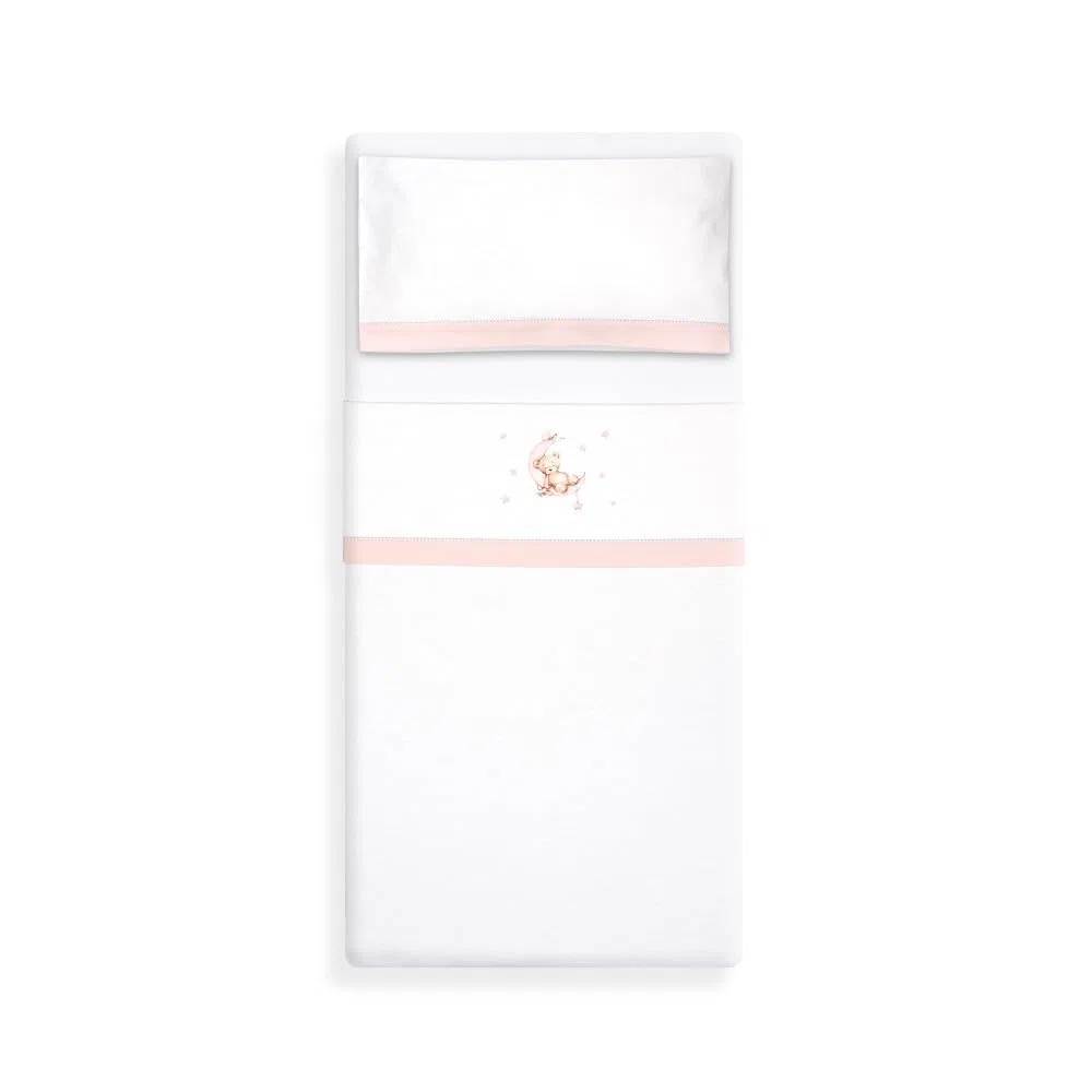 mibebestore - Juego de Sábanas para Cuna 60x120 cm de Franela 100% Algodón | Sábanas de Invierno para Bebé, Cálidas y Suaves | Set 3 Piezas con Bajera Ajustable, Encimera y Funda de Almohada | Oso