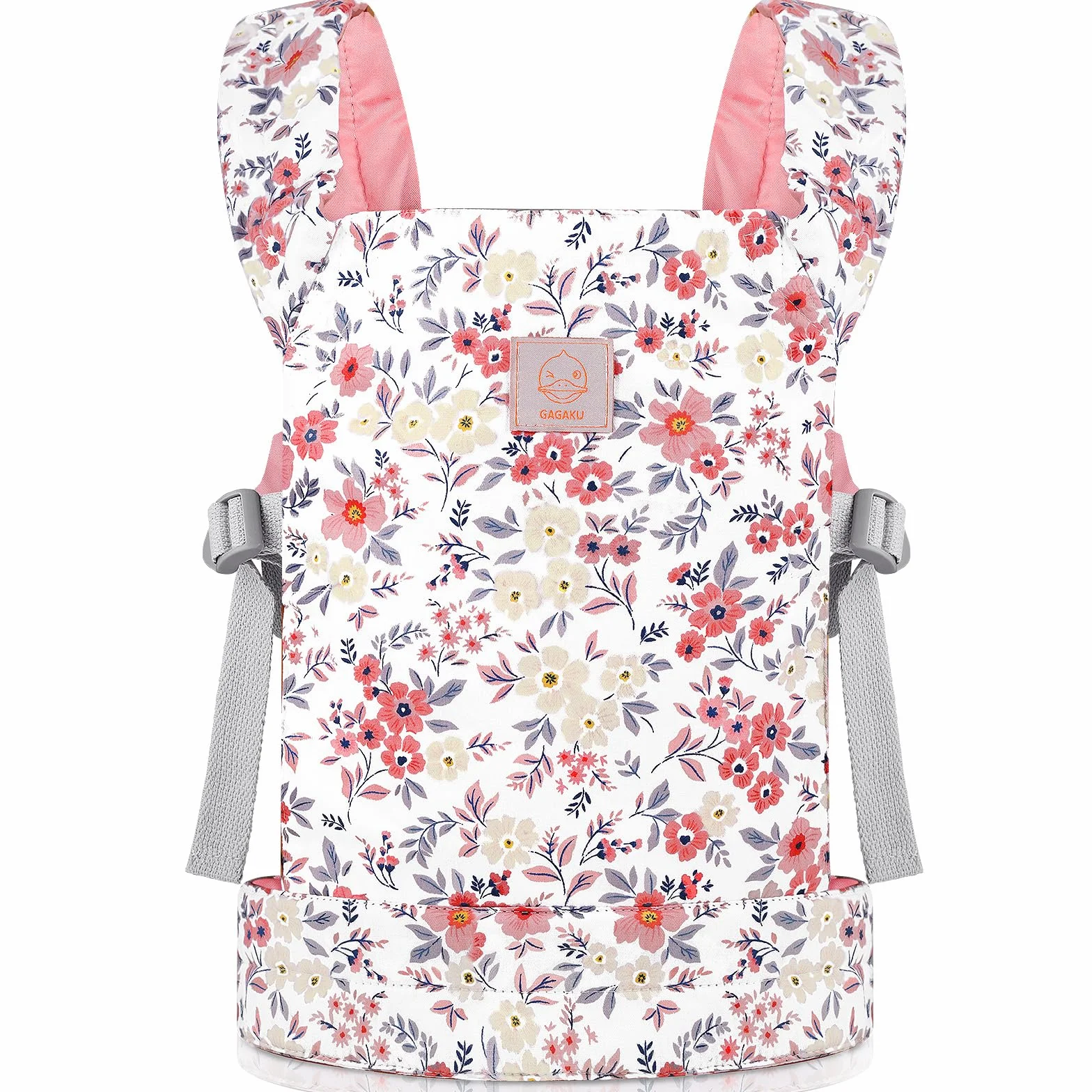 GAGAKU Muñeca Transporte con Correa Delantera y Trasera para Muñecas, Accesorios para Muñecas de Peluche de Algodón, Doll Carrier con Correas Ajustables para Niñas Pequeñas - Flor de Ciruelo