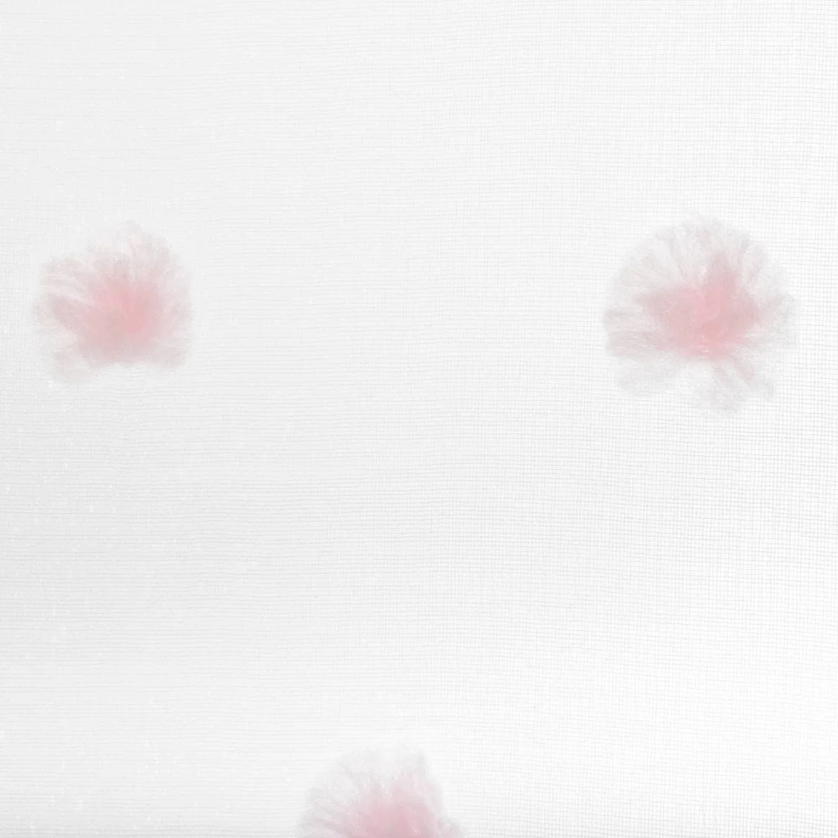 Atmosphera Cortina Infantil Pompons Blanca y Rosa 140 x 240 cm