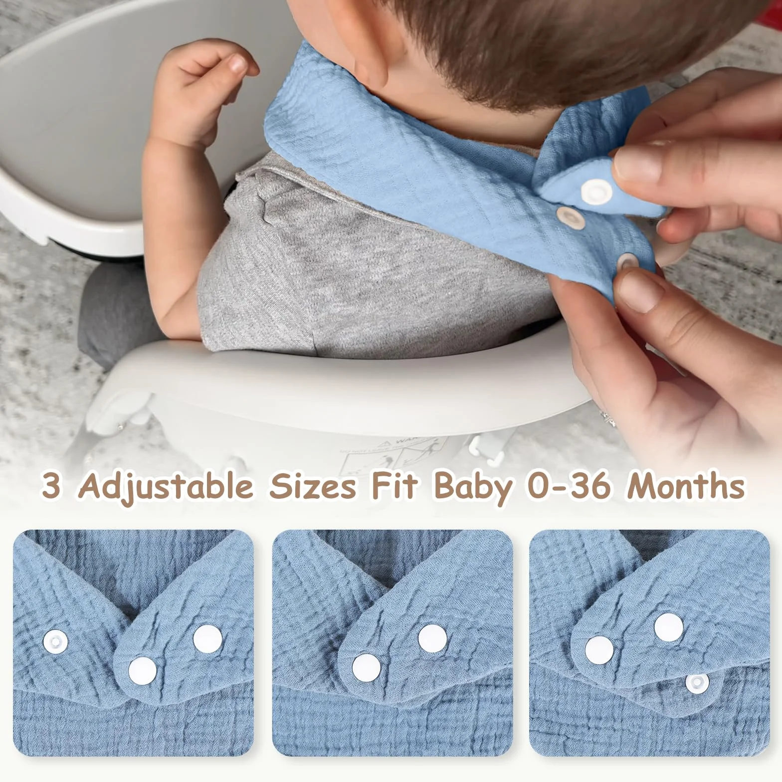 Yoofoss 10 Piezas Baberos de Bebé 100% Algodón Bebe Bandanas Suave Drool Babero Bufanda Toalla de triangulares para Recien Nacido Bebés Niños Niñas