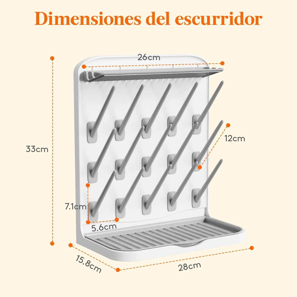 Lifewit Escurridor Grande para Biberones, Escurridor Vertical con 15 Ganchos y Caja ExtraíBle para Tetinas, Apto para Pajitas a PresióN y Accesorios para Sacaleches