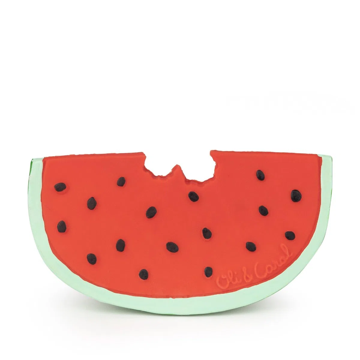 Oli & Carol - Mordedor para bebé de caucho natural - Regalo para bebé 0 3 6 meses, 1 año - Wally the Watermelon