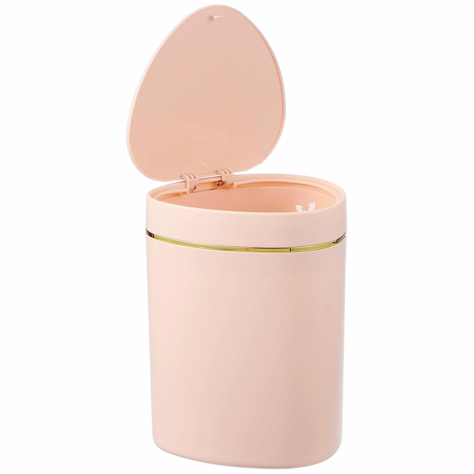 QUARKZMAN Mini Cubo de Basura con Tapa, 2.2L/0.5 Galón, Pequeño Cubo de Reciclaje para Escritorio, Rosa